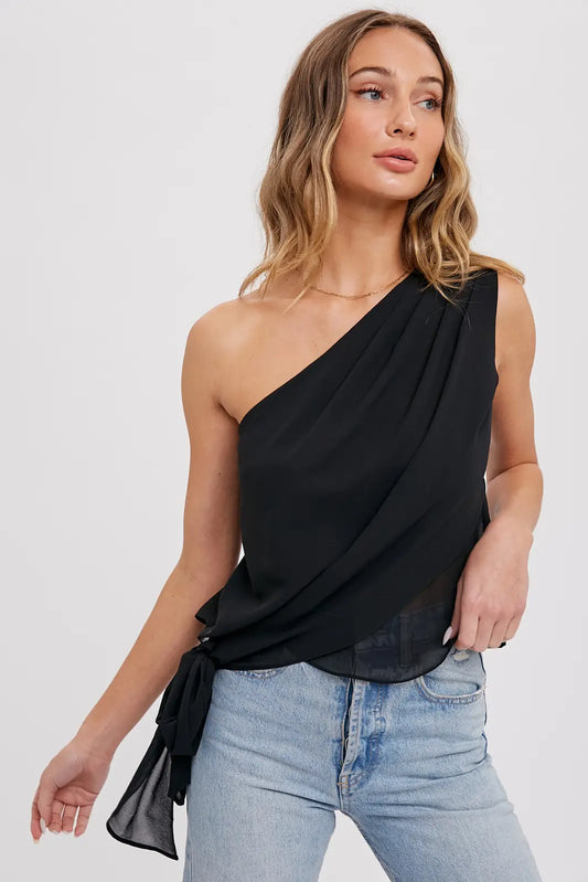 One Shoulder Draping Top The Druzy Rose