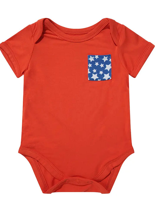 4th of July Star Pocket Baby Onesie Baby Clothes Emerson & Friends