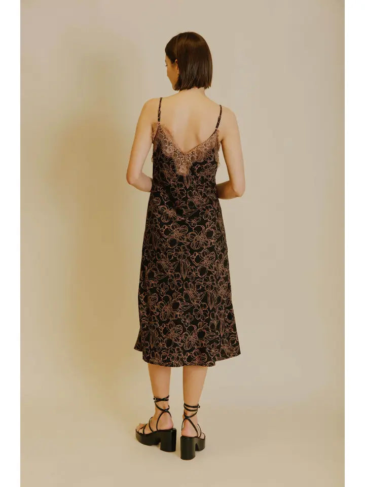 Lace Detailed Slip Dress The Druzy Rose