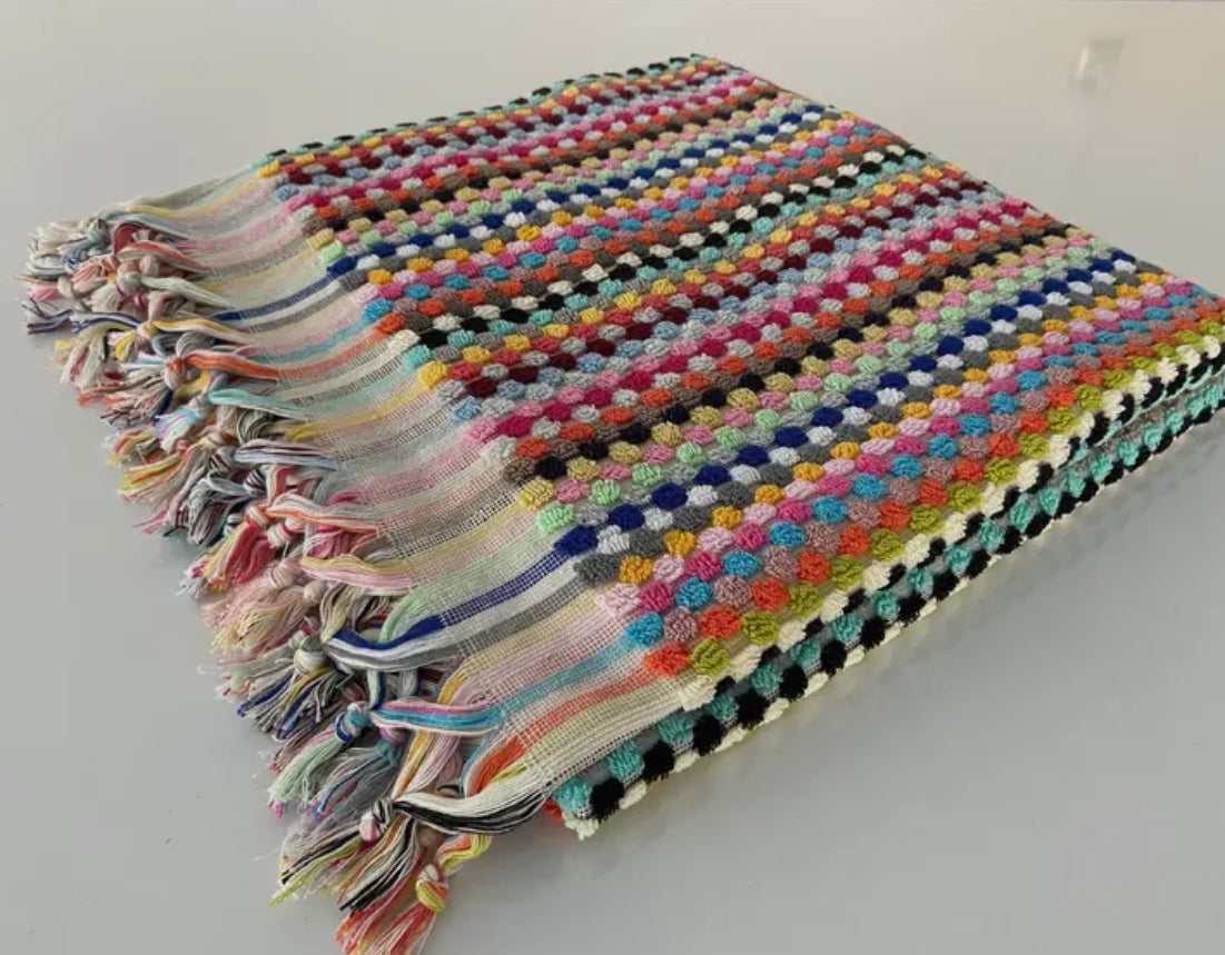 Plush Handwoven Multicolor Towel - 36x70” The Druzy Rose