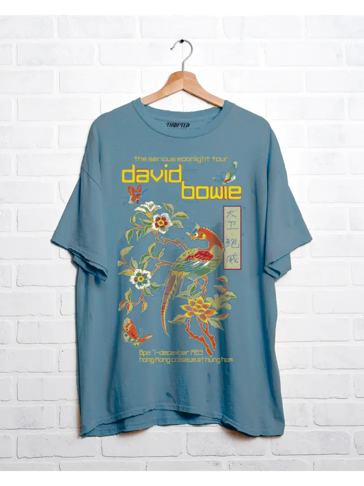 David Bowie Hong Kong Gala Blue Upcycled Tee The Druzy Rose