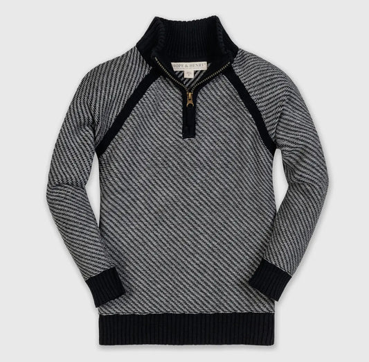 Kids Black Half Zip Sweater Hope & Henry