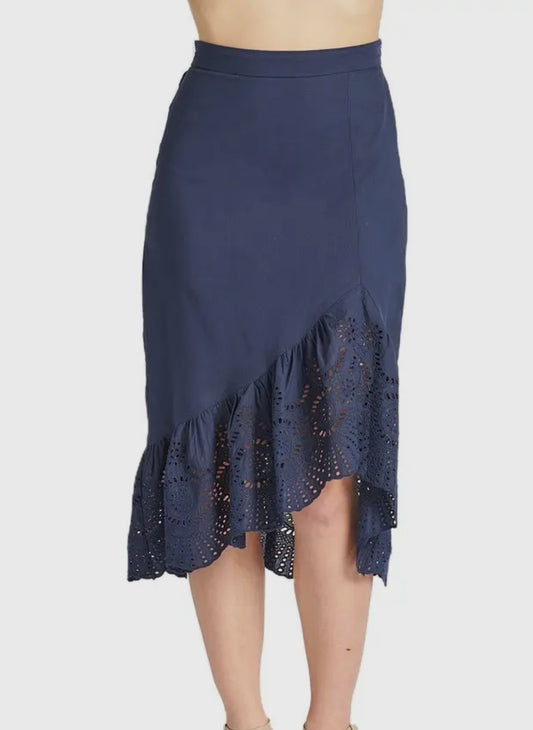 Asymmetrical Eyelet Skirt The Druzy Rose