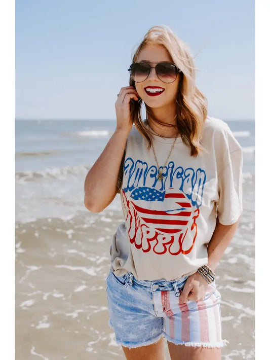 American Hippie Cream Tee Sourthern Bliss Co.