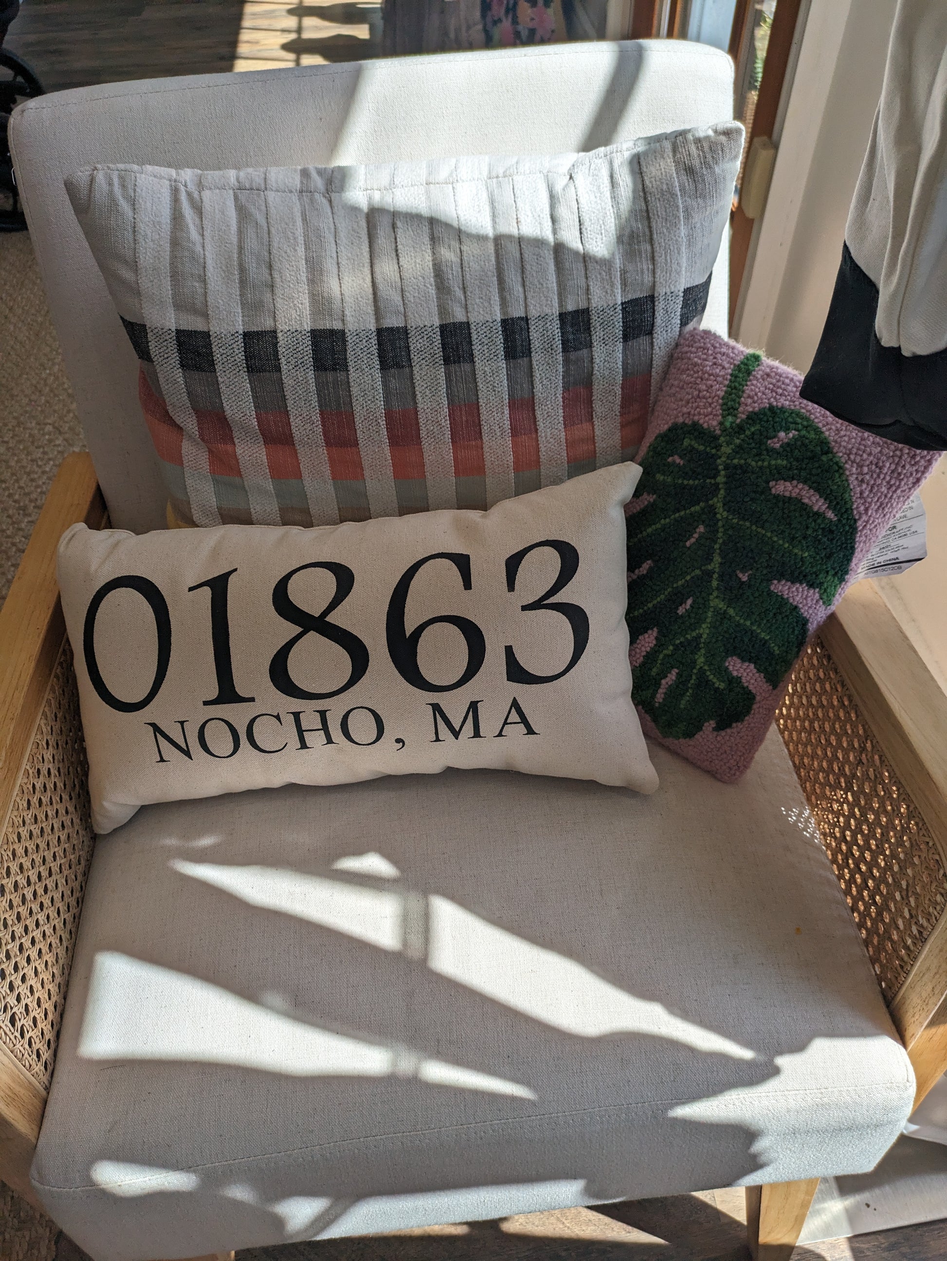 Black / Cream Zip Code with City Name Lumbar Pillow AbbyKate HOME