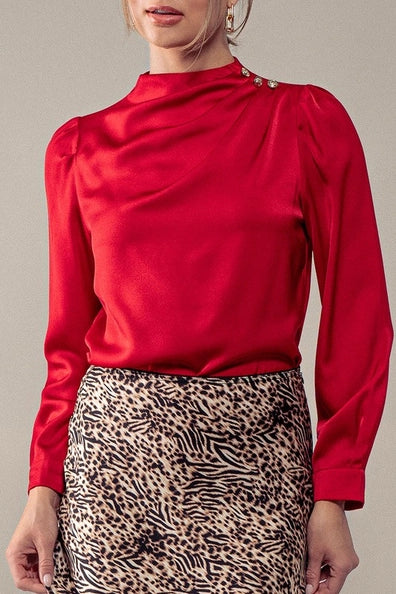 The Across Blouse - Red Urban Daizy