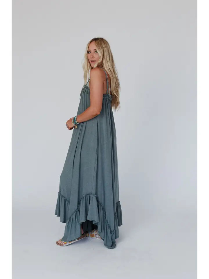 Heavenly Glow Maxi Dress - Olive Three Bird Nest