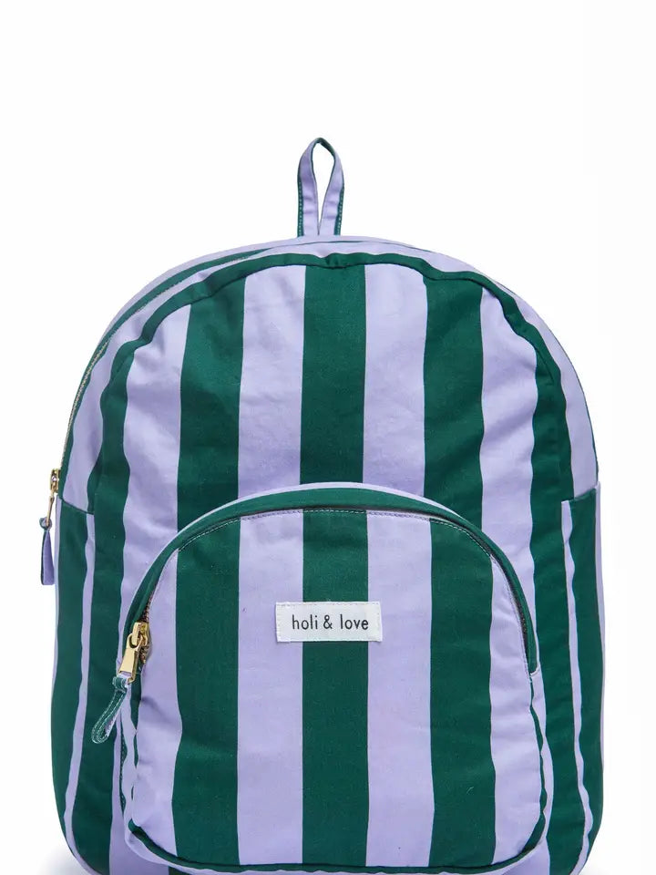 Lila Stripes Backpack Holi and Love