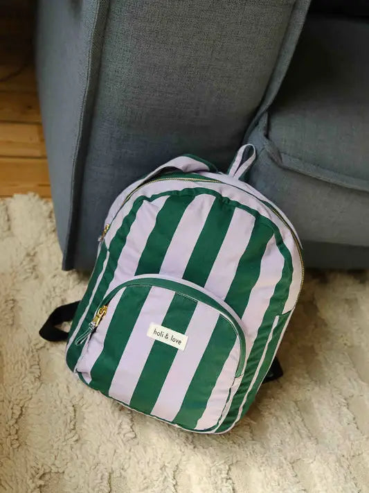 Lila Stripes Backpack Holi and Love