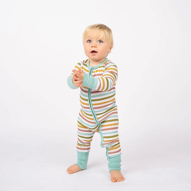 Striped Bamboo Baby Pajamas - Spring Stripes, Convertible Emerson & Friends