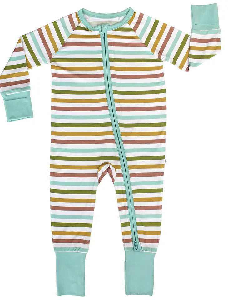 Striped Bamboo Baby Pajamas - Spring Stripes, Convertible Emerson & Friends