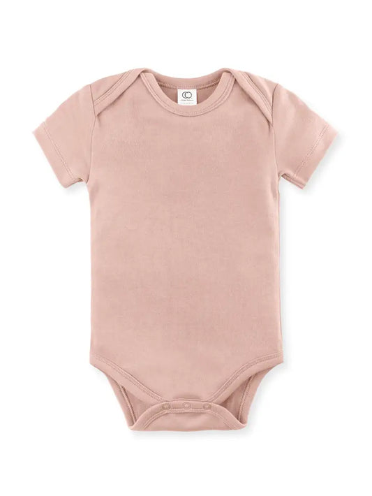 Organic Baby Short Sleeve Classic Bodysuit - Blush shirt