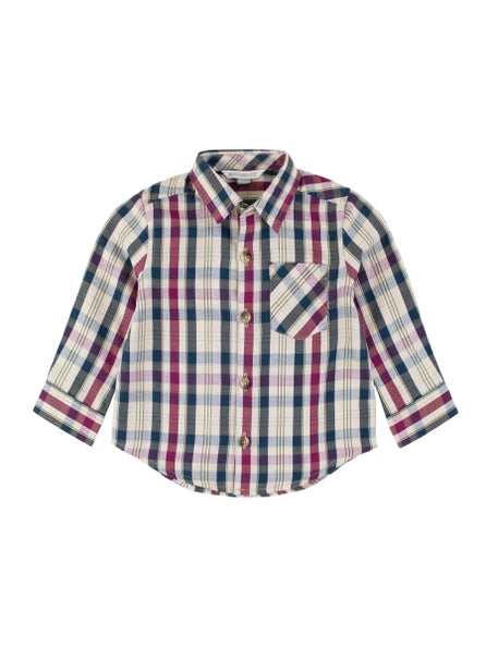 Boys Rowan Plaid Long Sleeve Button Down Ruffle Butts