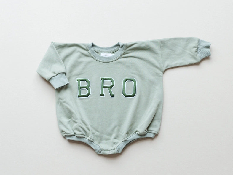 Applique Sweatshirt Romper Brother Bubble Romper Baby *Bro/*SiS Little Joy Co.