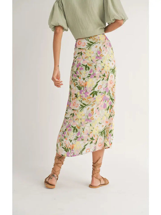 Flower Field Maxi Skirt: Mint Multi Sadie & Sage