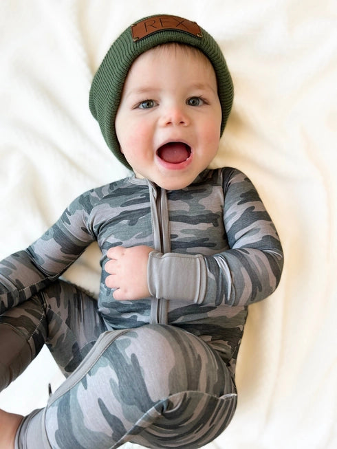 Cozy Camo  Zip Romper Belle & bros