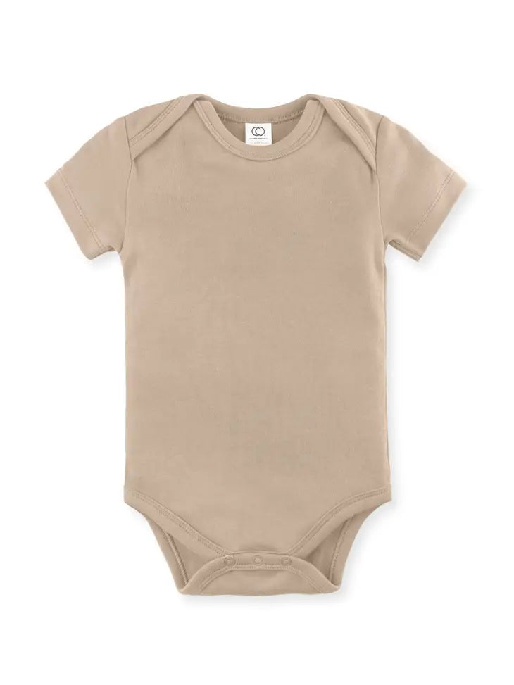 Organic Baby Short Sleeve Classic Bodysuit - Clay Colored Organics