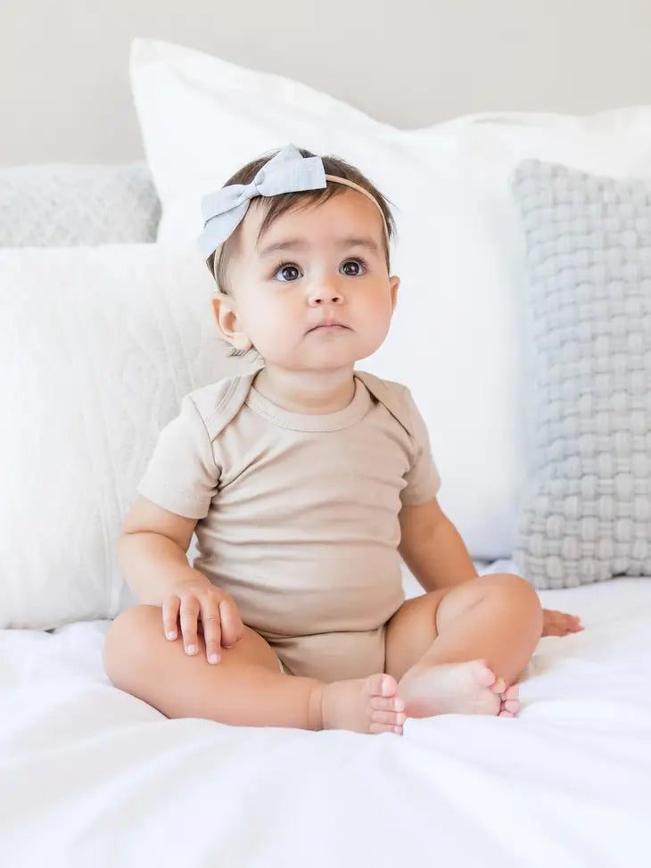 Organic Baby Short Sleeve Classic Bodysuit - Clay Colored Organics