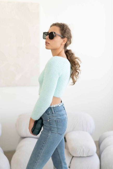 Mint Arcadia Front Zip Crop Top Hope Horizon