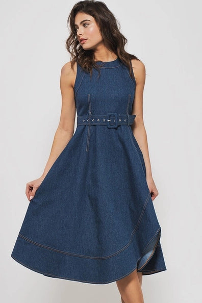 Denim Desire Midi Dress Urban Daizy