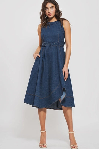 Denim Desire Midi Dress Urban Daizy