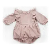 Baby Girl Linen Romper Ruffled Sleeve Dressy Gabriella style The Druzy Rose