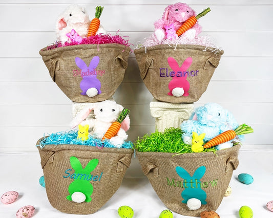 Burlap Easter basket Holiday Blanks