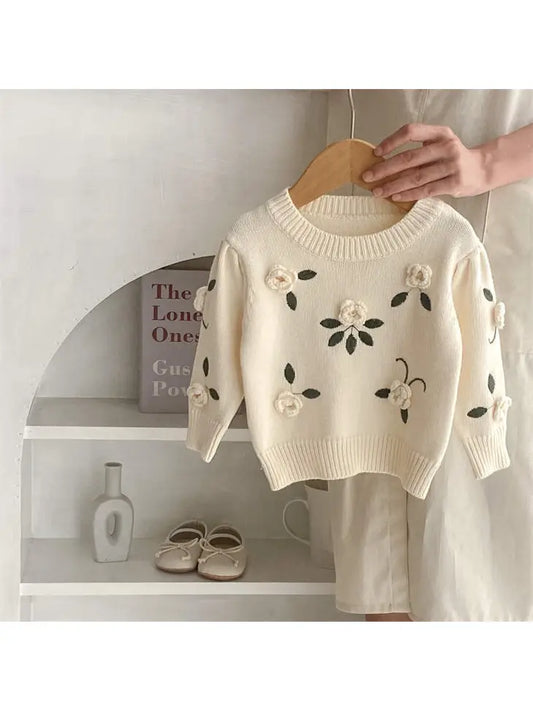 Flower Embroidered Sweater Howkidsss