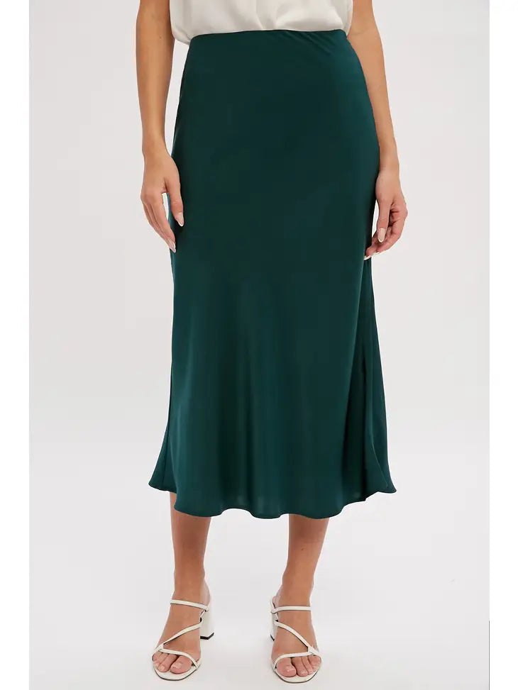 SATIN MIDI SKIRT Bluivy