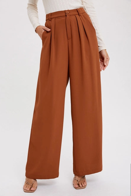 PINTUCK WIDE LEG PANTS Bluivy