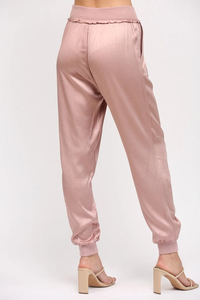 Textured Satin Jogger Pants FATE