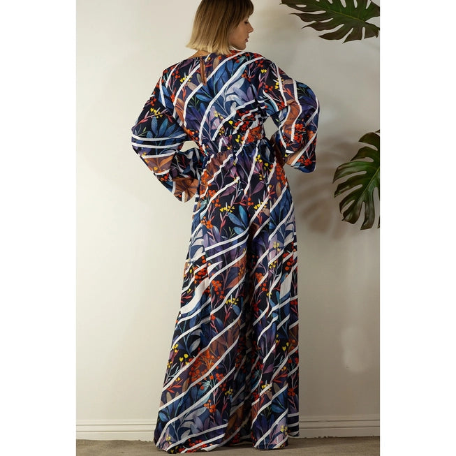 PRINT FRONT TWIST JUMPSUIT The Druzy Rose