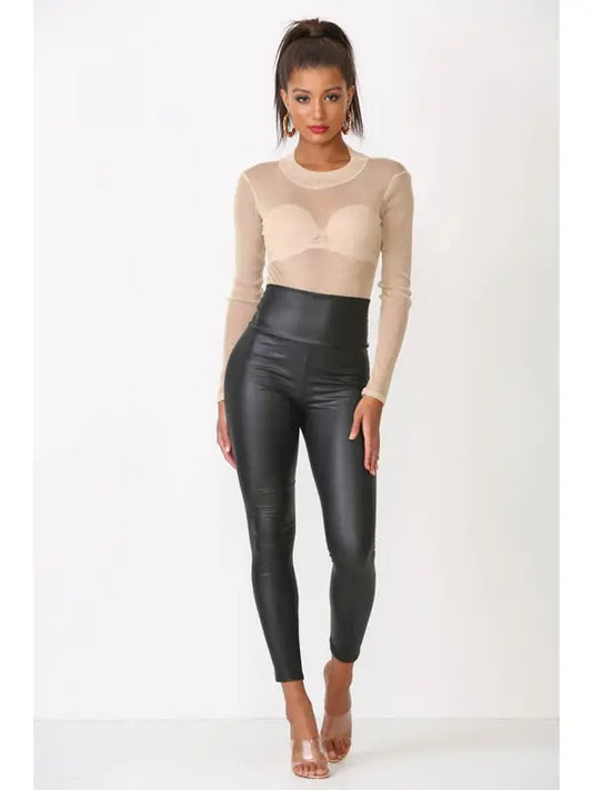 High Waist Faux Leather legging