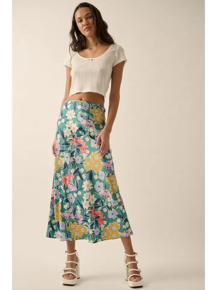 Floral High-Waist Midi Skirt Promesa USA