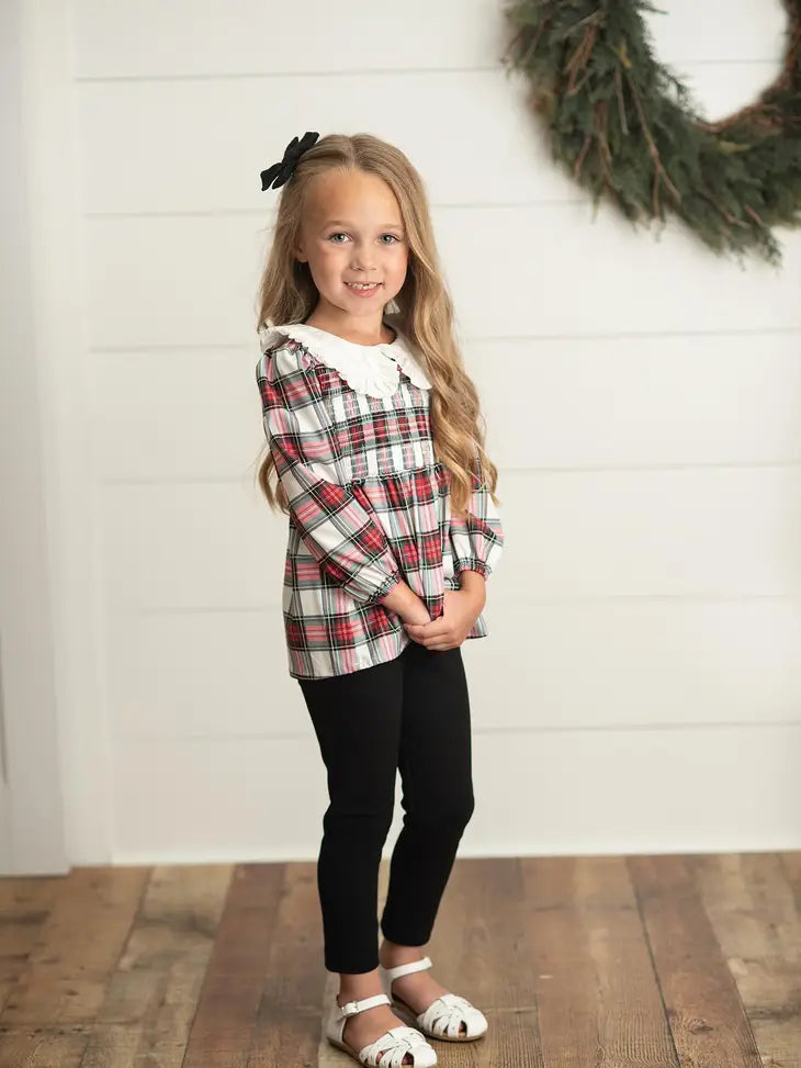 Kids Plaid Smocked Holiday Button Back Two Piece Set Wren & James