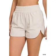 Lower Smocked Windbreaker waist track shorts unlined The Druzy Rose