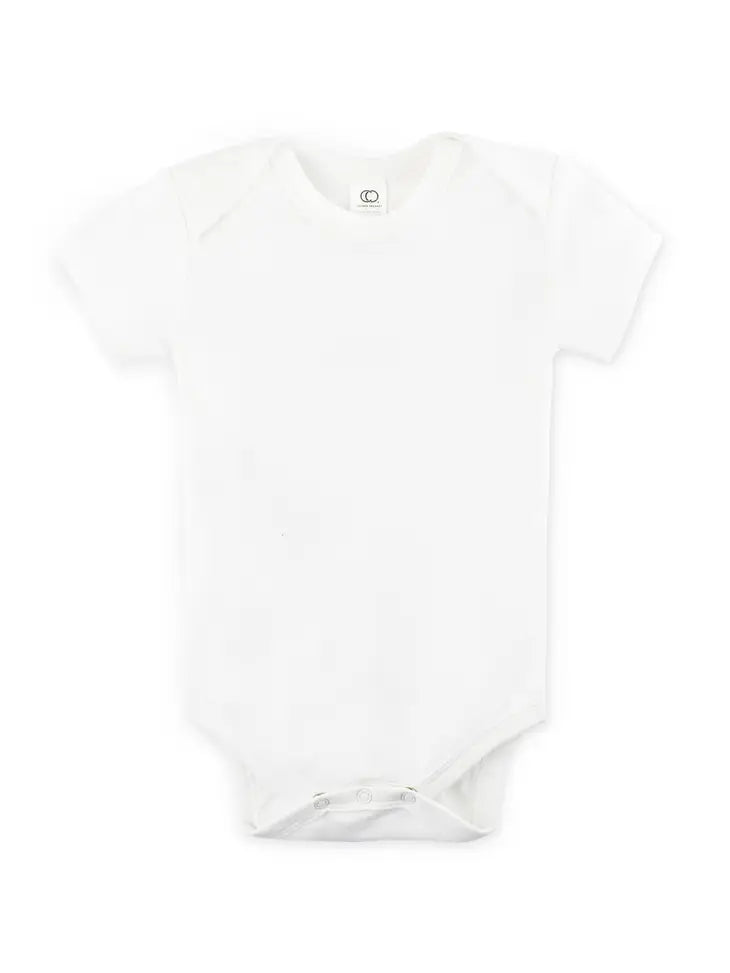 Organic Baby Short Sleeve Classic Bodysuit - White Colored Organics