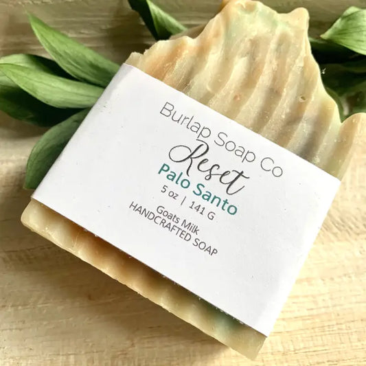 Reset Palo Santo Goats Milk Handcrafted Artisan Soap Burlap Soap Co