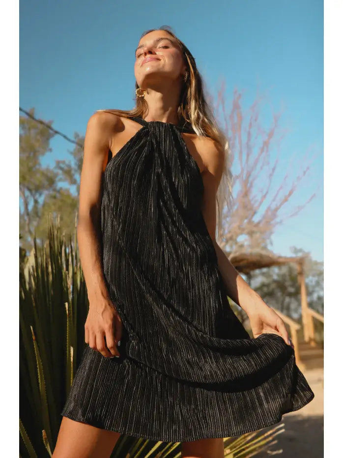 Nova Pleated Dress Black If She Loves