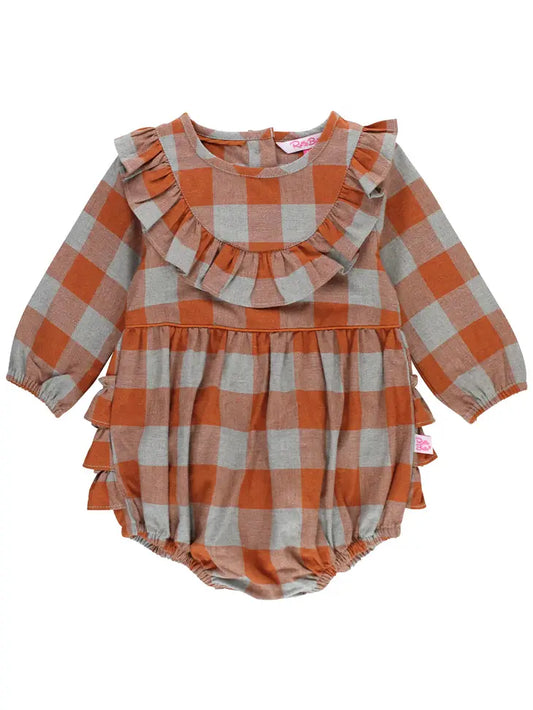 Hadlee Long Sleeve Smocked Bubble Romper Ruffle Butts