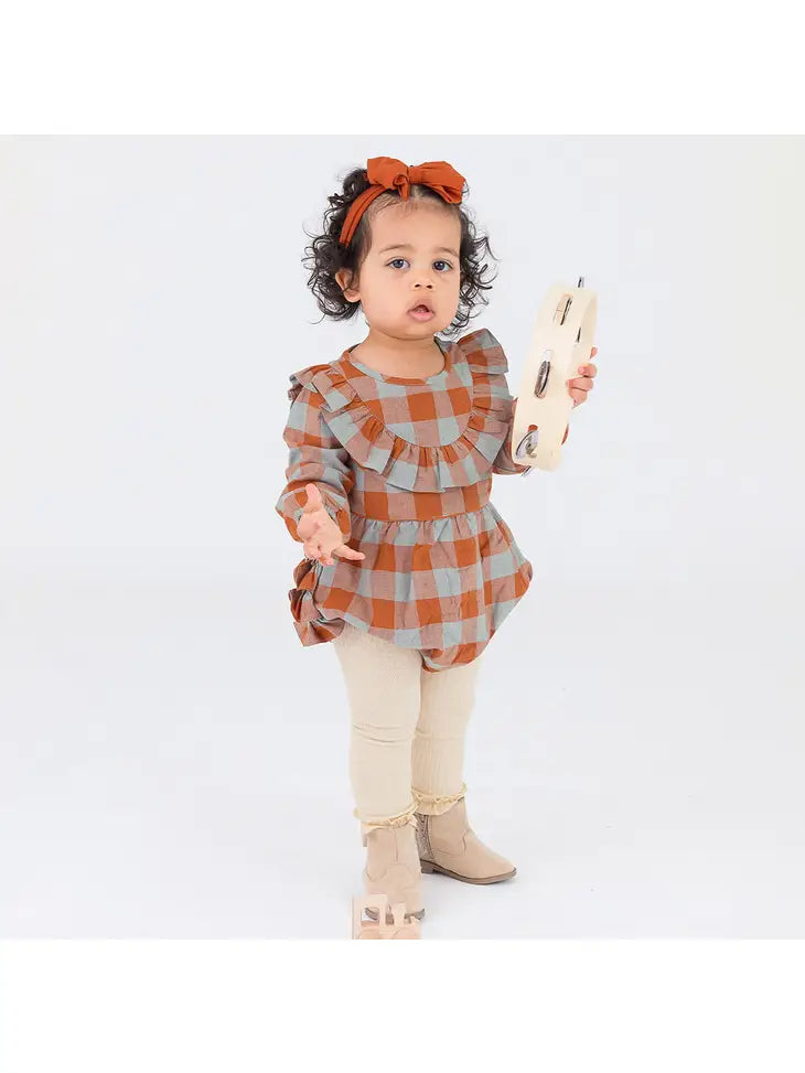 Hadlee Long Sleeve Smocked Bubble Romper Ruffle Butts