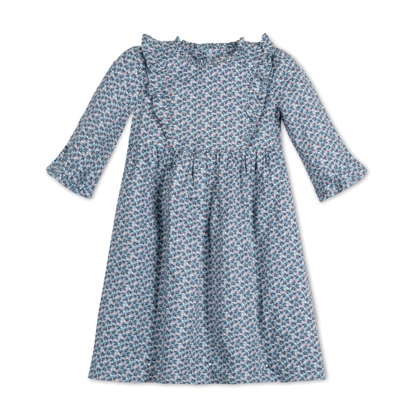 Girls Blue Ruffle Trim Dress Hope & Henry