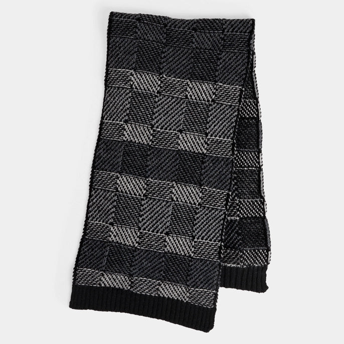 Checkerboard Knit Winter Scarf COCO + CARMEN