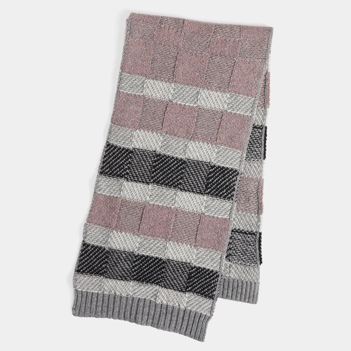 Checkerboard Knit Winter Scarf COCO + CARMEN