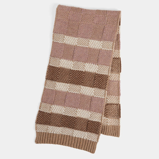 Checkerboard Knit Winter Scarf COCO + CARMEN