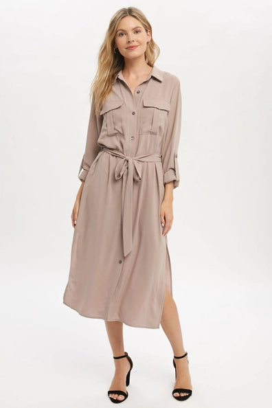 Shirt Dress Dusty Lavender Mystree