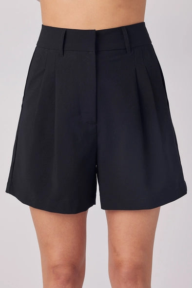 Classic Double Pleated Shorts Bluivy