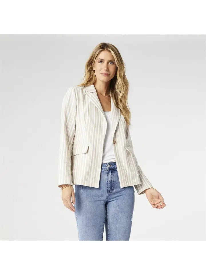 Sydney Striped Blazer Natural Stripe COCO + CARMEN