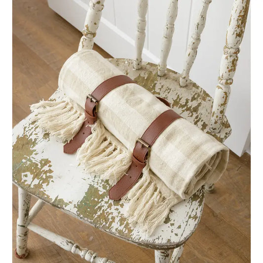 Carry Along Throw - Cream and Natural Stripes Audrey's