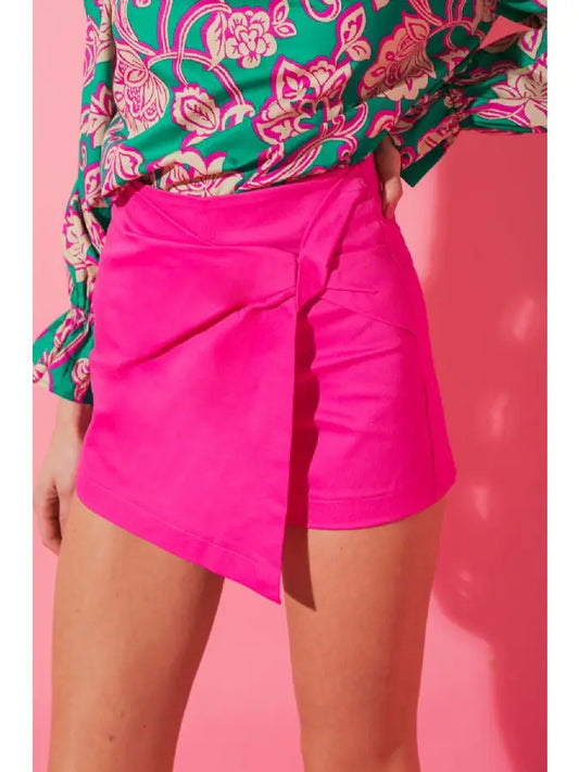 Twill Skort in Hot Pink Flying Tomato